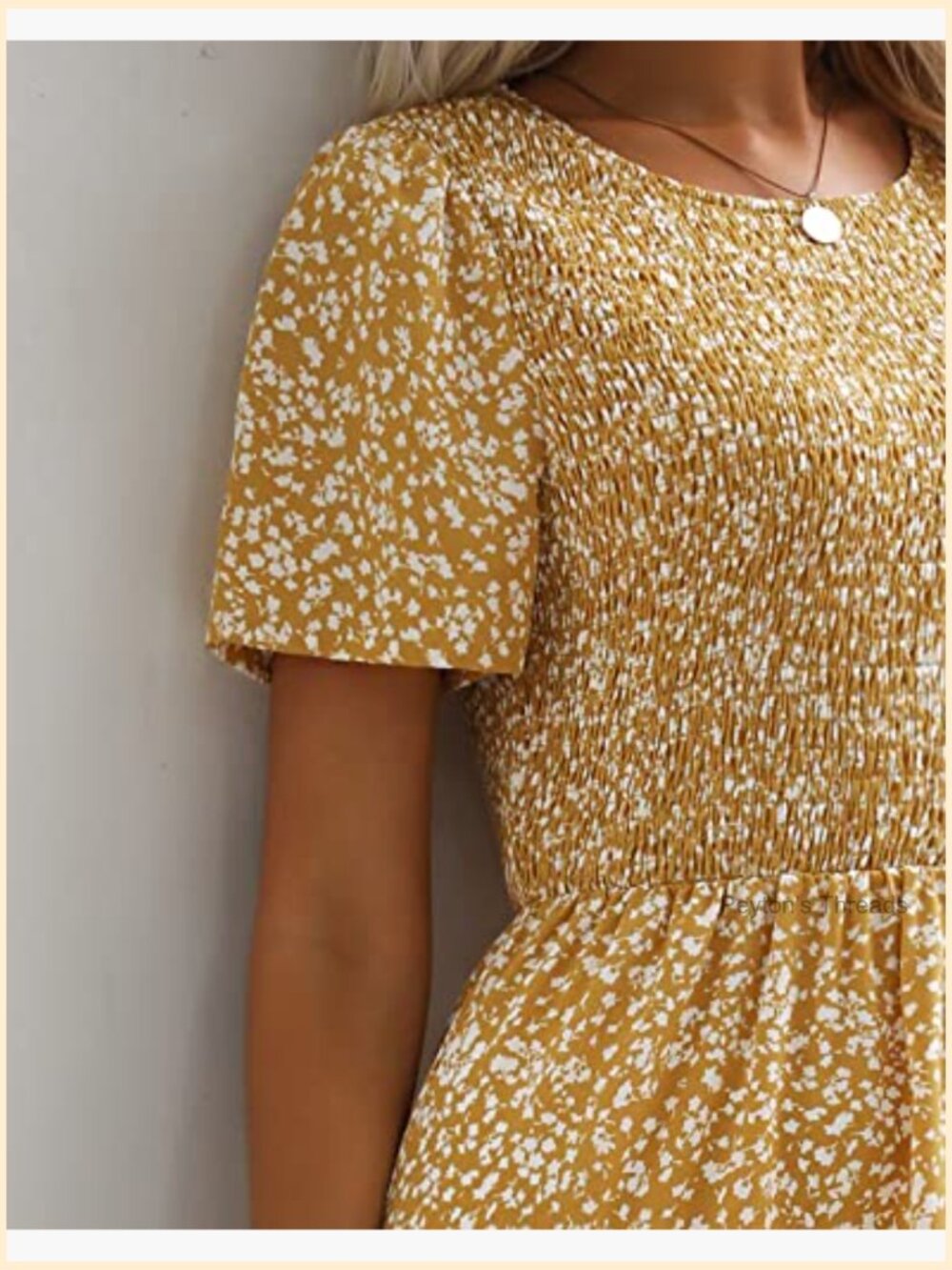 Smocked Floral Maxi Dress with Short Sleeves - Casual Wedding Guest - Picture 2 of 7